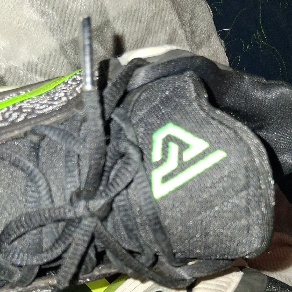Nike Black Sneakers with Bright Green Swoosh and White Midsole